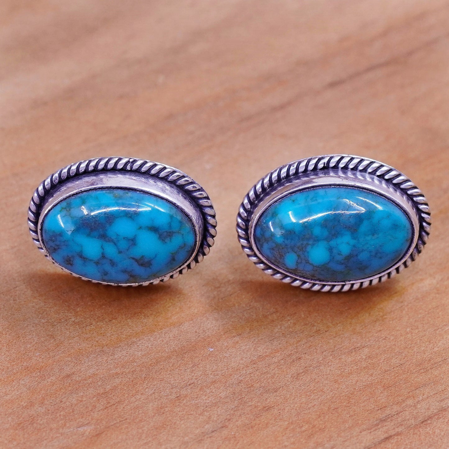 Native American Navajo William G Johnson Sterling silver earrings, 925 studs
