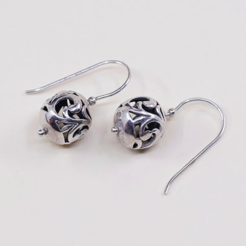 W0718 Silpada Sterling 925 Silver SIMPLE DELIGHT Filigree Bali Ball Earrings