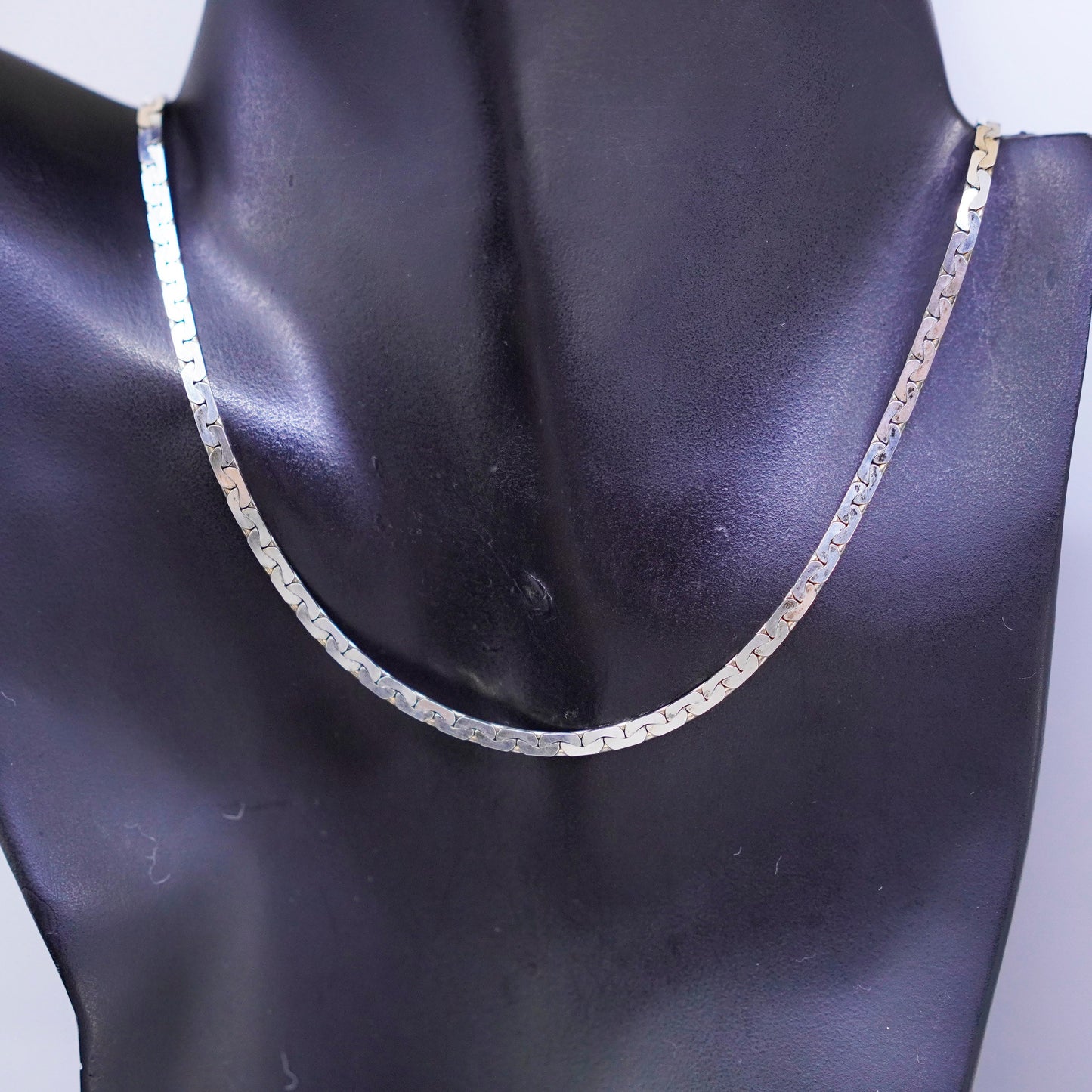 18”, Canada vermeil gold over Sterling 925 silver flatten nugget chain necklace