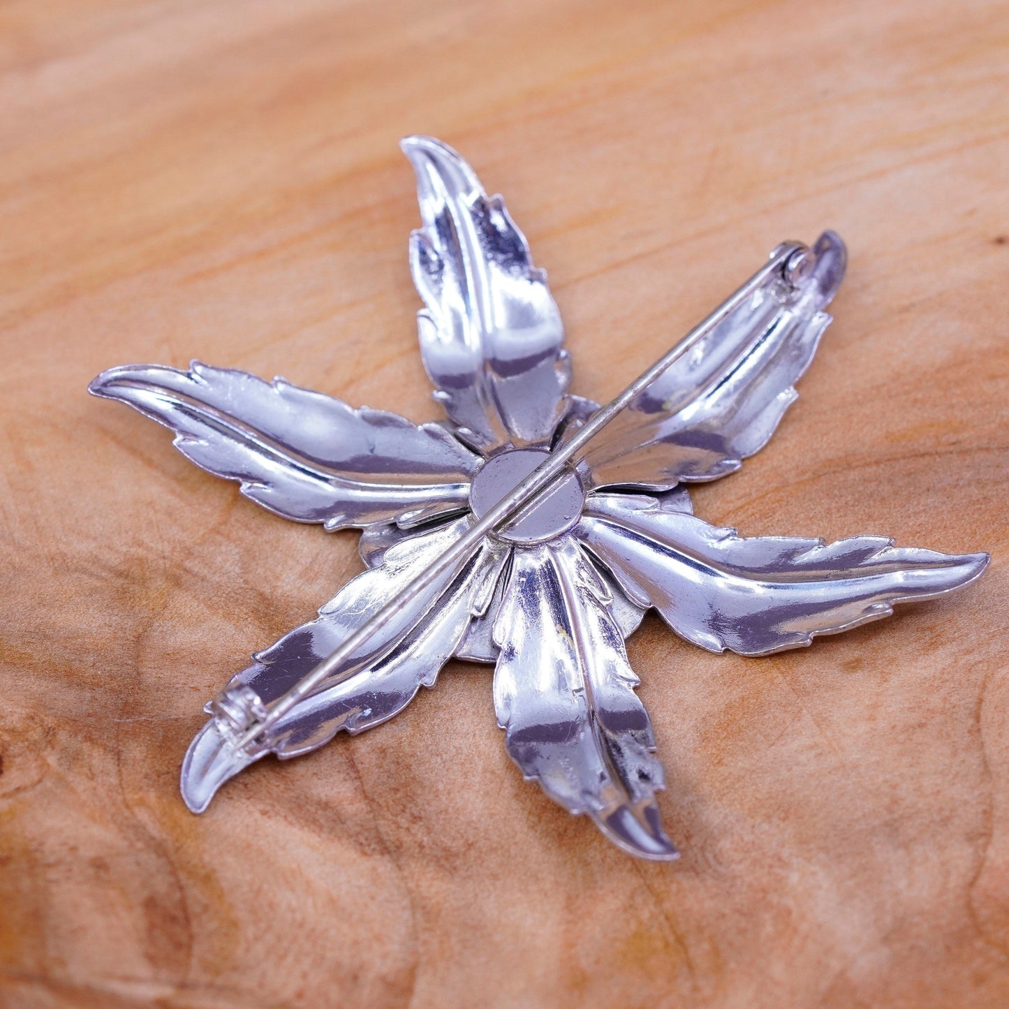 Vintage meixco handmade sterling 925 silver flower brooch