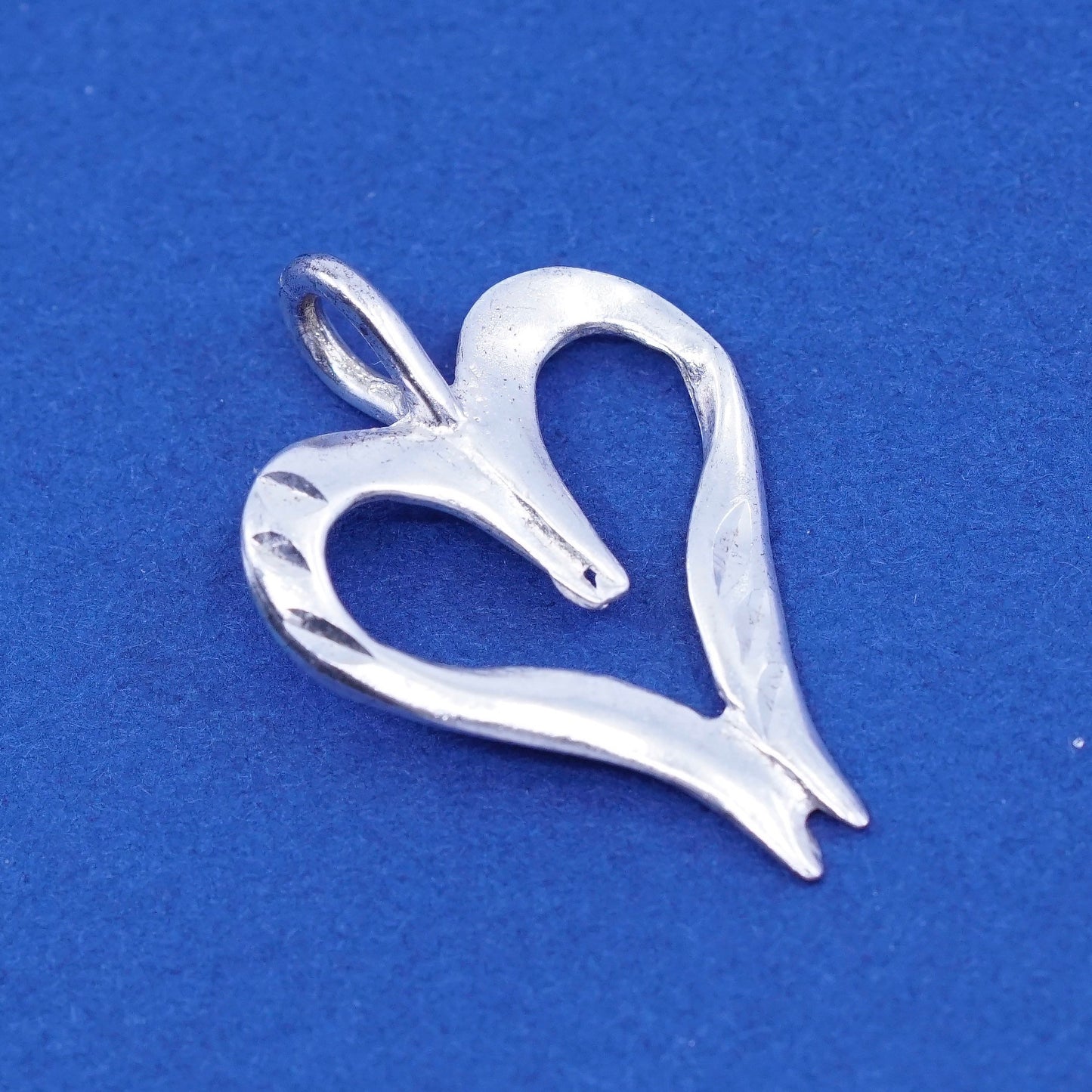 Vintage Sterling silver handmade pendant, 925 heart