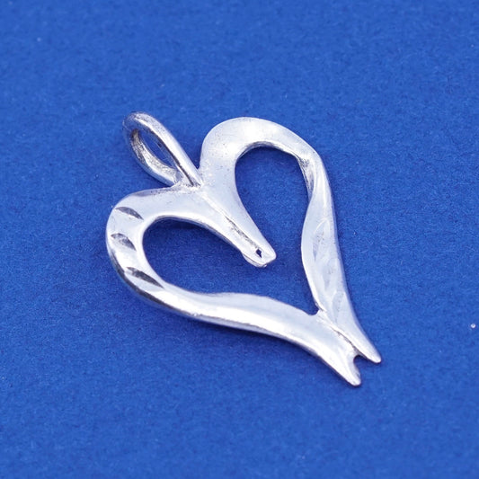 Vintage Sterling silver handmade pendant, 925 heart