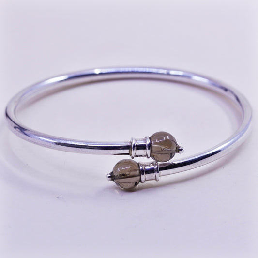 7.5”, sterling silver contemporary handmade bracelet, 925 wrap cuff topaz beads