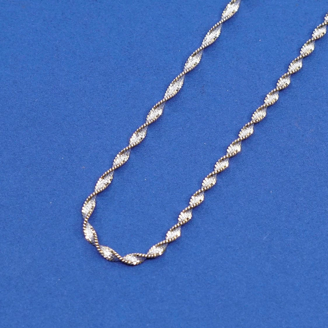 16", 3mm, VTG vermeil gold Sterling silver handmade necklace, 925 twisted chain