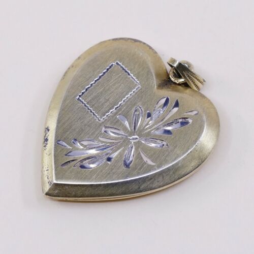 Vtg Dorel Vermeil Gold Sterling Silver Handmade Pendant, 925 Silver Heart Locket