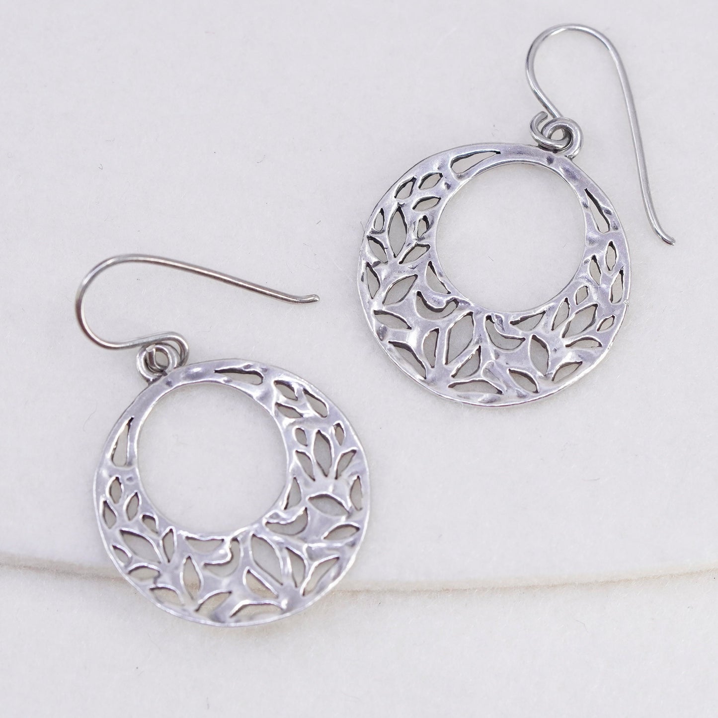 Vintage Shablool Didae Sterling silver handmade earrings, 925 circle dangles