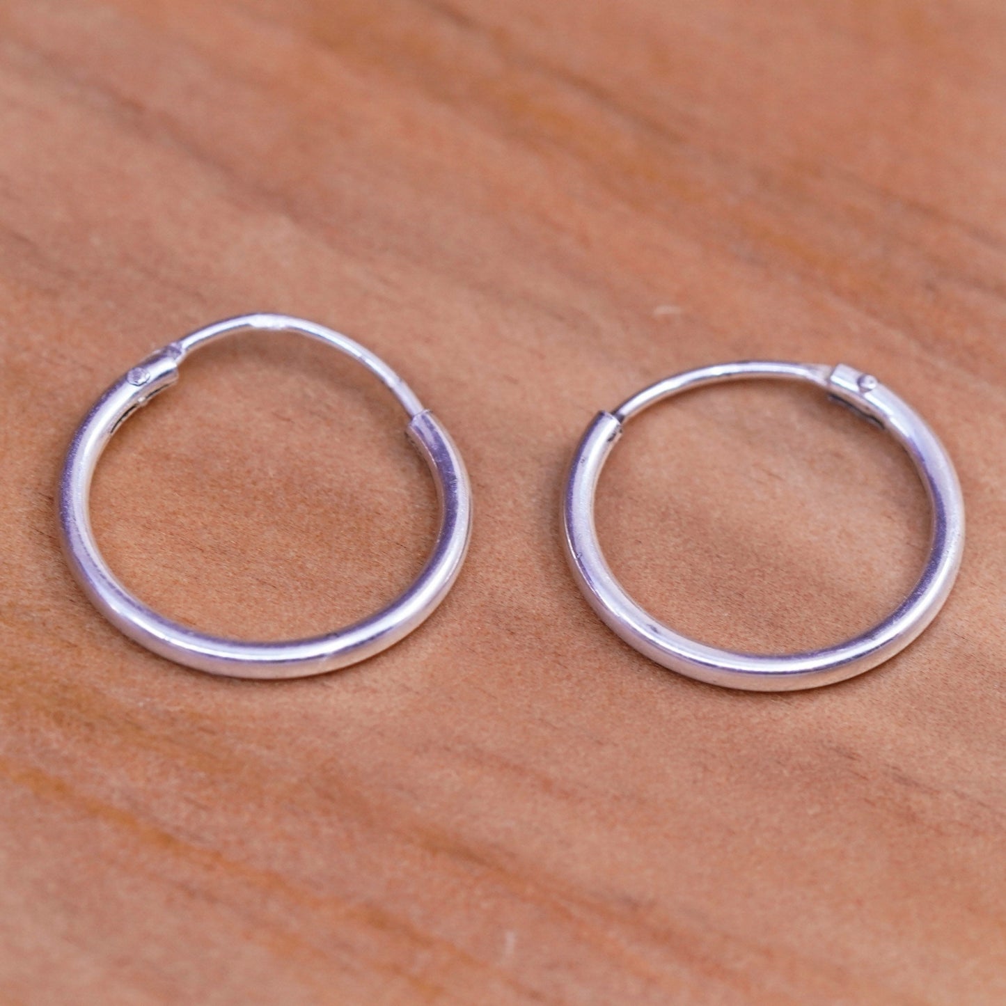 0.5”, vintage Sterling silver hoop earrings, 925 hoops