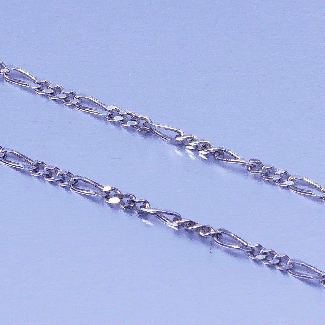 18” 2mm, vintage Italy Sterling 925 silver figaro chain necklace