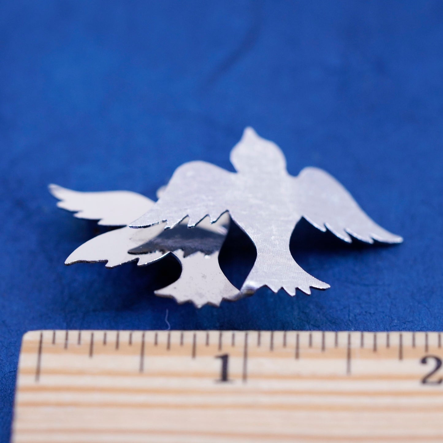 Vintages sterling silver handmade brooch, 925 birds pin pendant