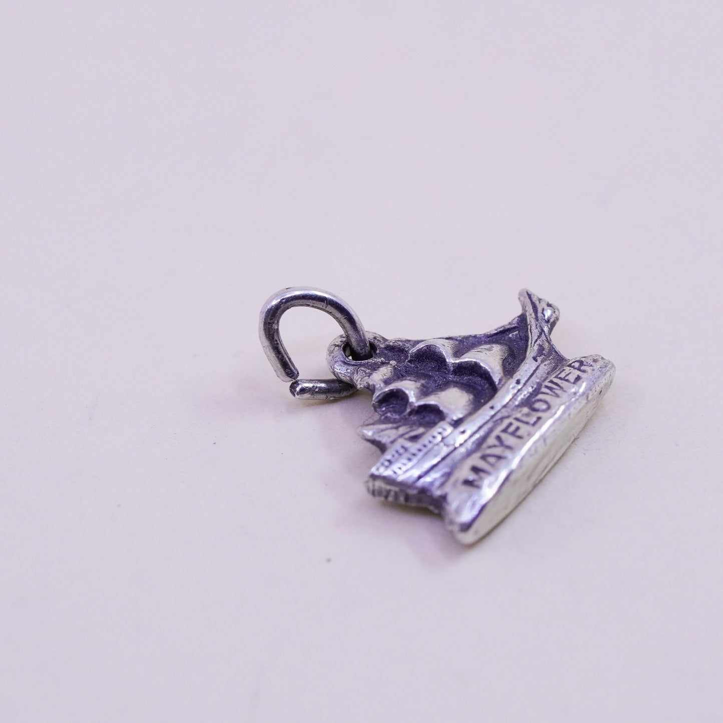 Vintage sterling silver handmade pendant, 925 sailing boat charm