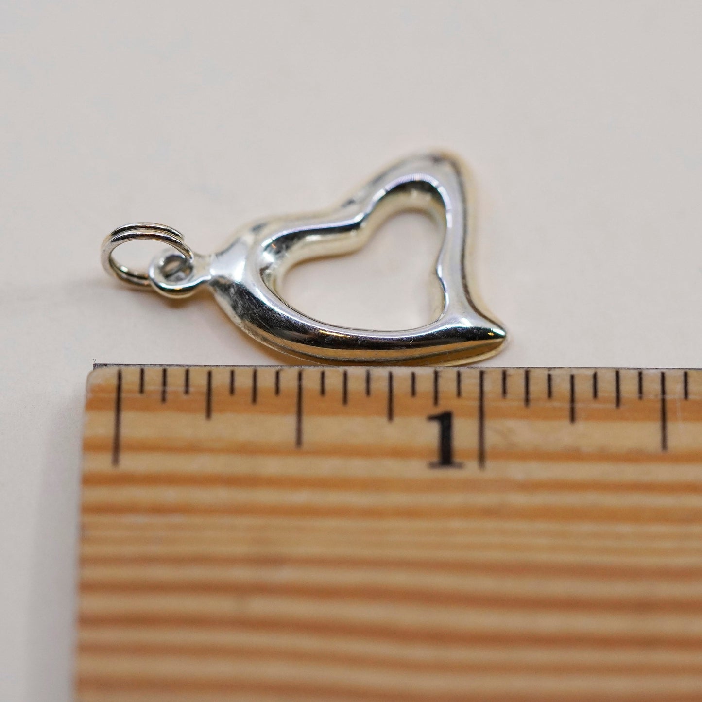 Vintage Sterling silver handmade charm, Mexico 925 heart pendant