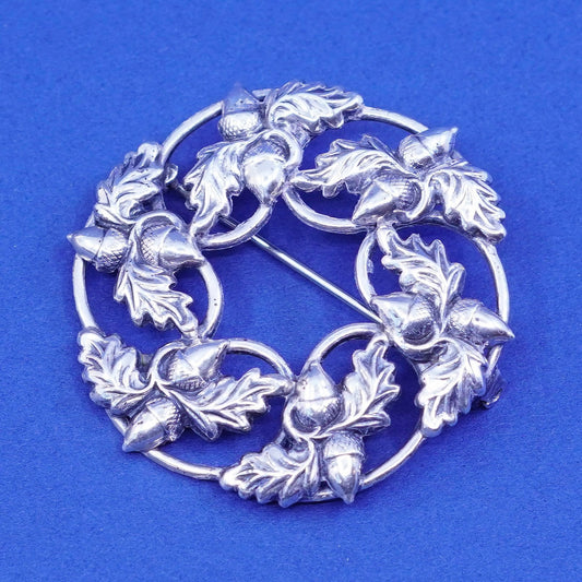 Vintage danecraft sterling 925 silver handmade brooch with dandelion loop pin