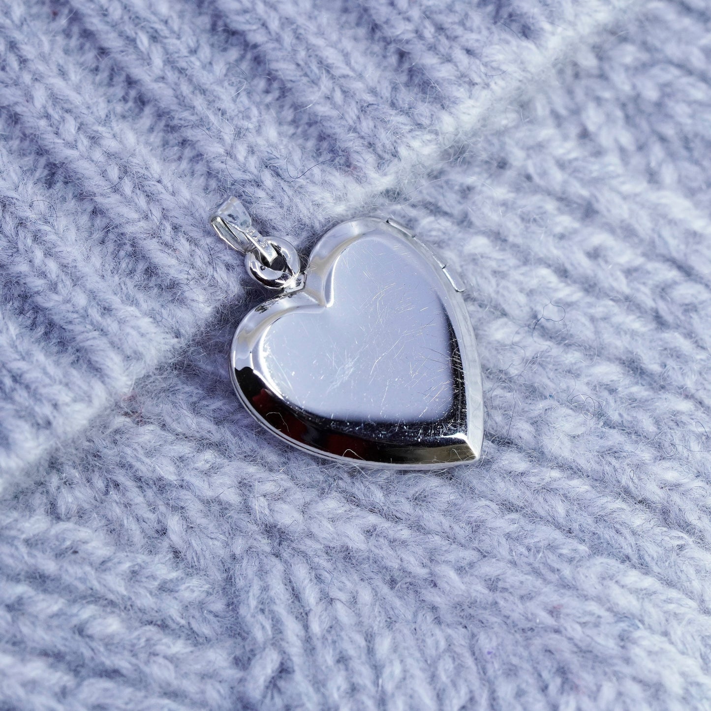 Vintage Sterling silver handmade charm, 925 heart photo locket