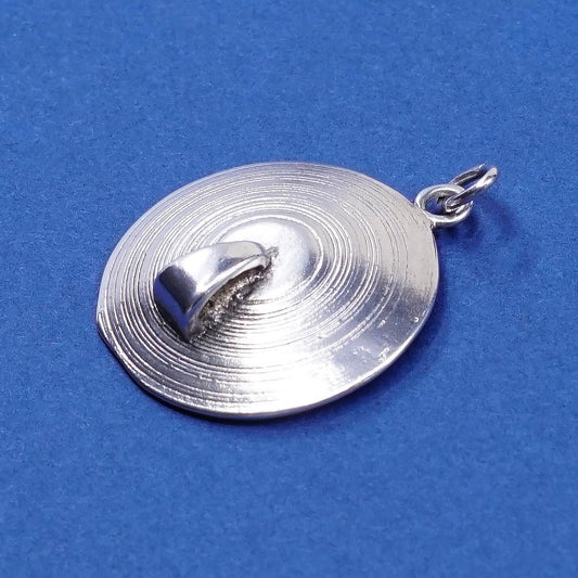 vtg sterling silver handmade pendant, modern 925 charm