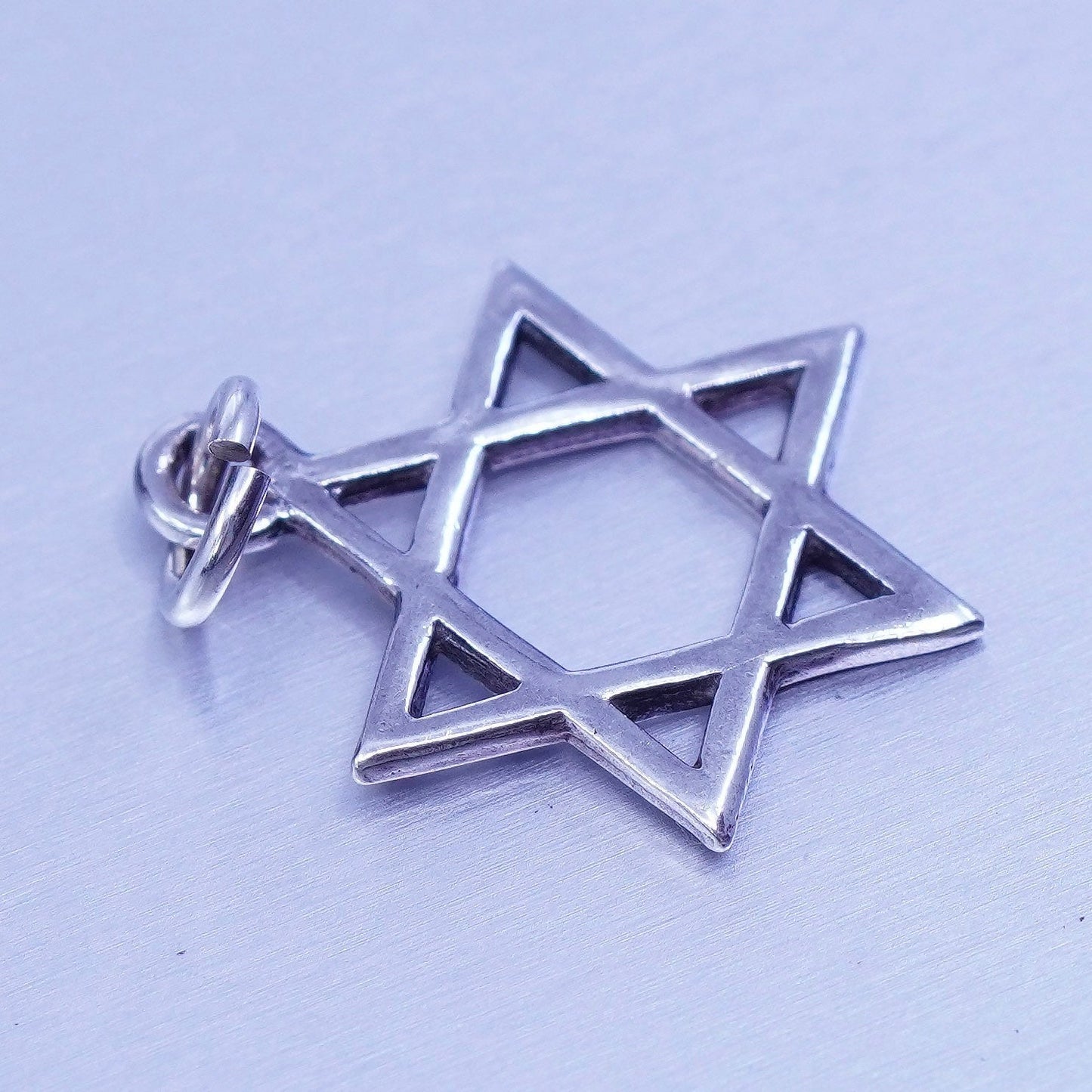 Antique Sterling silver handmade simple 925 hexagram star charm