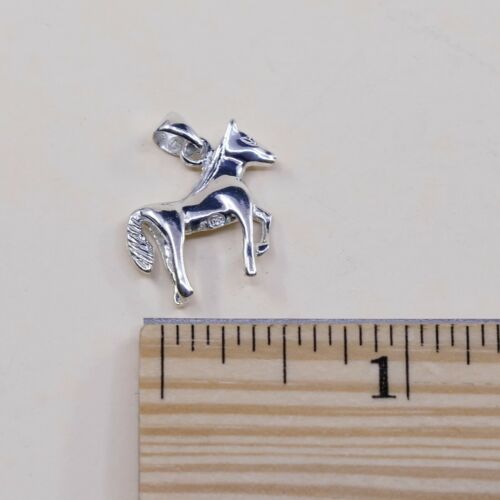 Vintage Sterling Silver Handmade Pendant, 925 Christmas Horse Charm