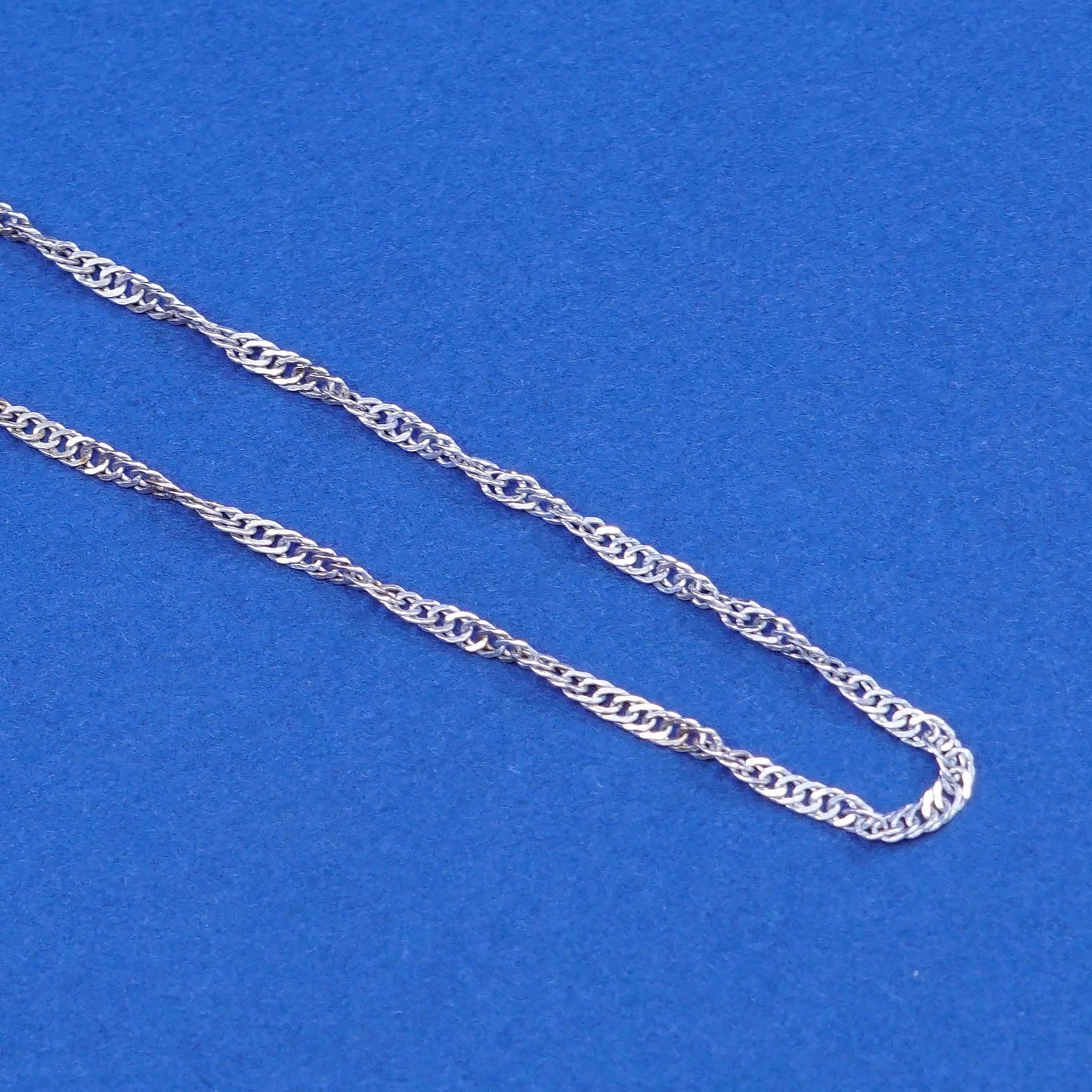 24”, 1.6mm, Sterling silver handmade necklace, 925 twisted curb link chain