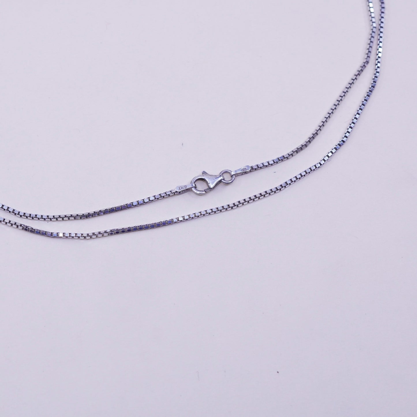 30”, 1mm, Vintage sterling silver Italy 925 silver box chain, necklace