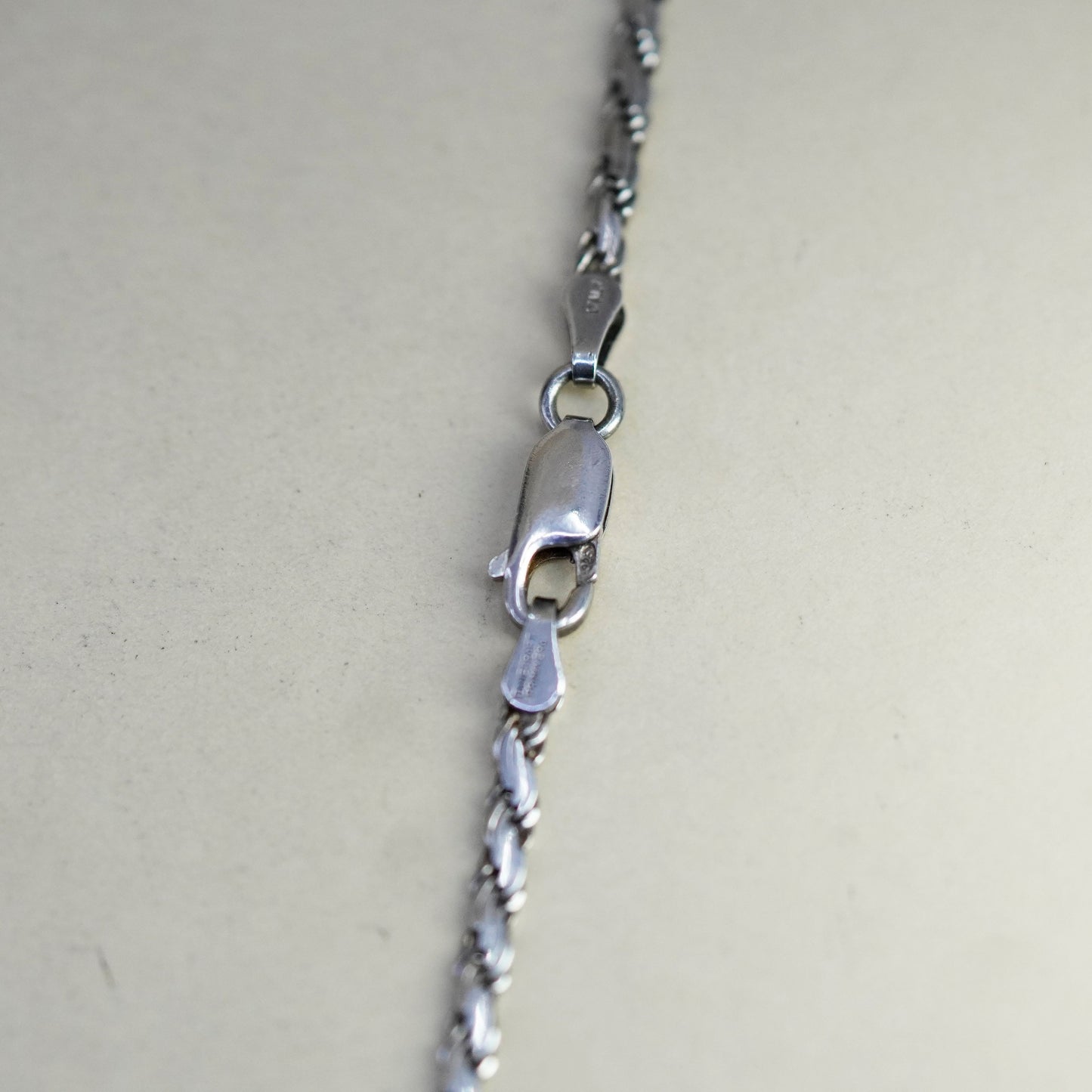 18”, 3mm, Vintage danecraft sterling 925 silver flatten nugget chain, necklace