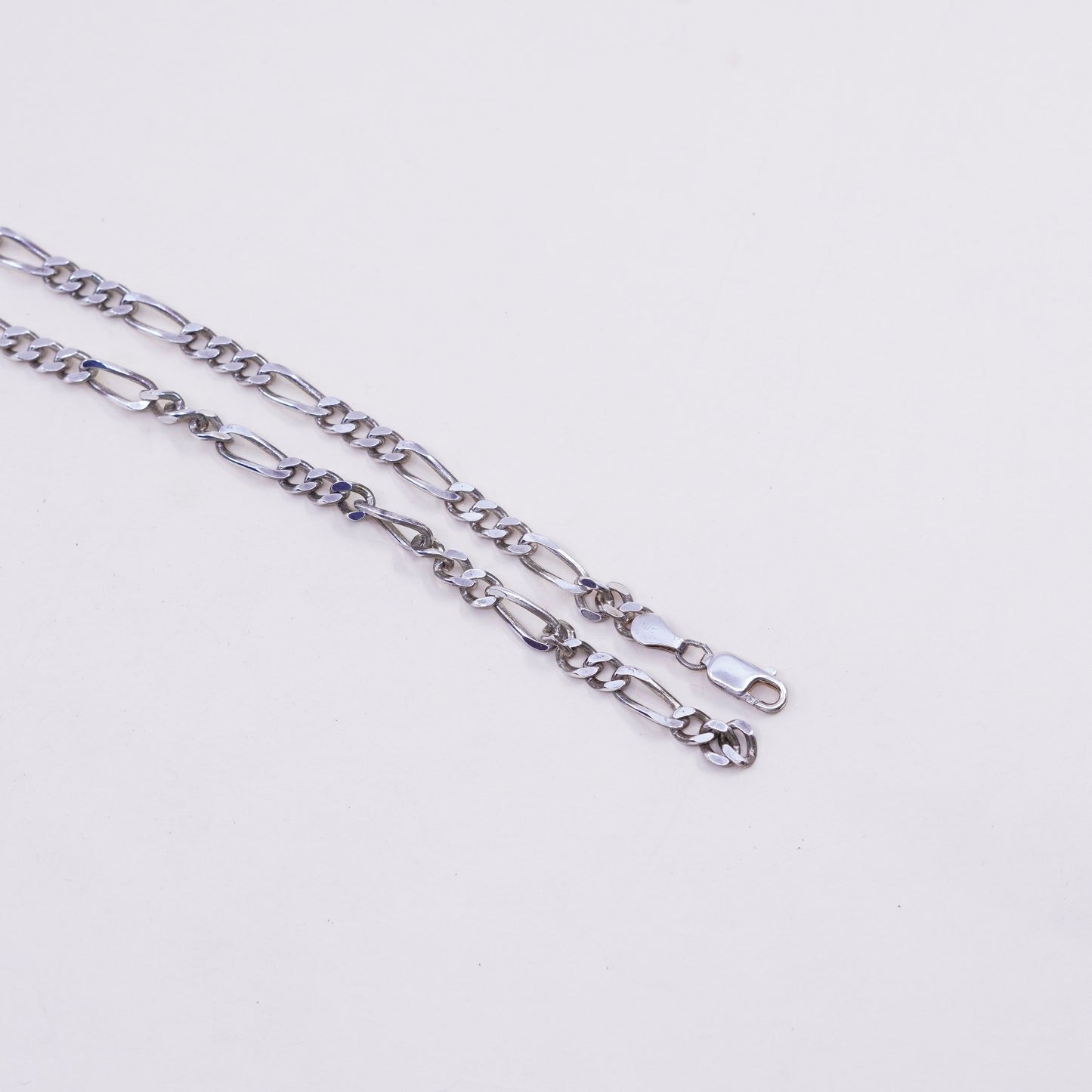 17”, 5mm, Vintage sterling silver figaro chain, 925 men’s necklace