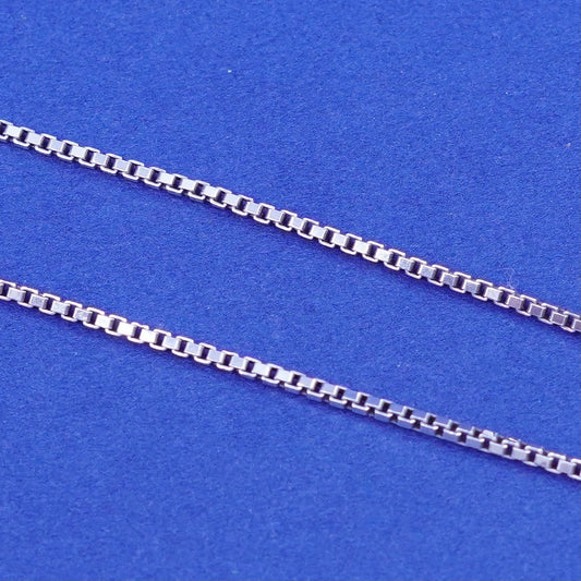 24”, 1mm, vintage Sterling silver handmade necklace, 925 box chain