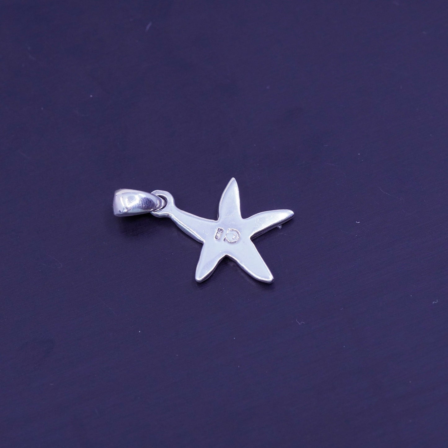 Antique Sterling silver charm, 925 starfish star with abalone inlay