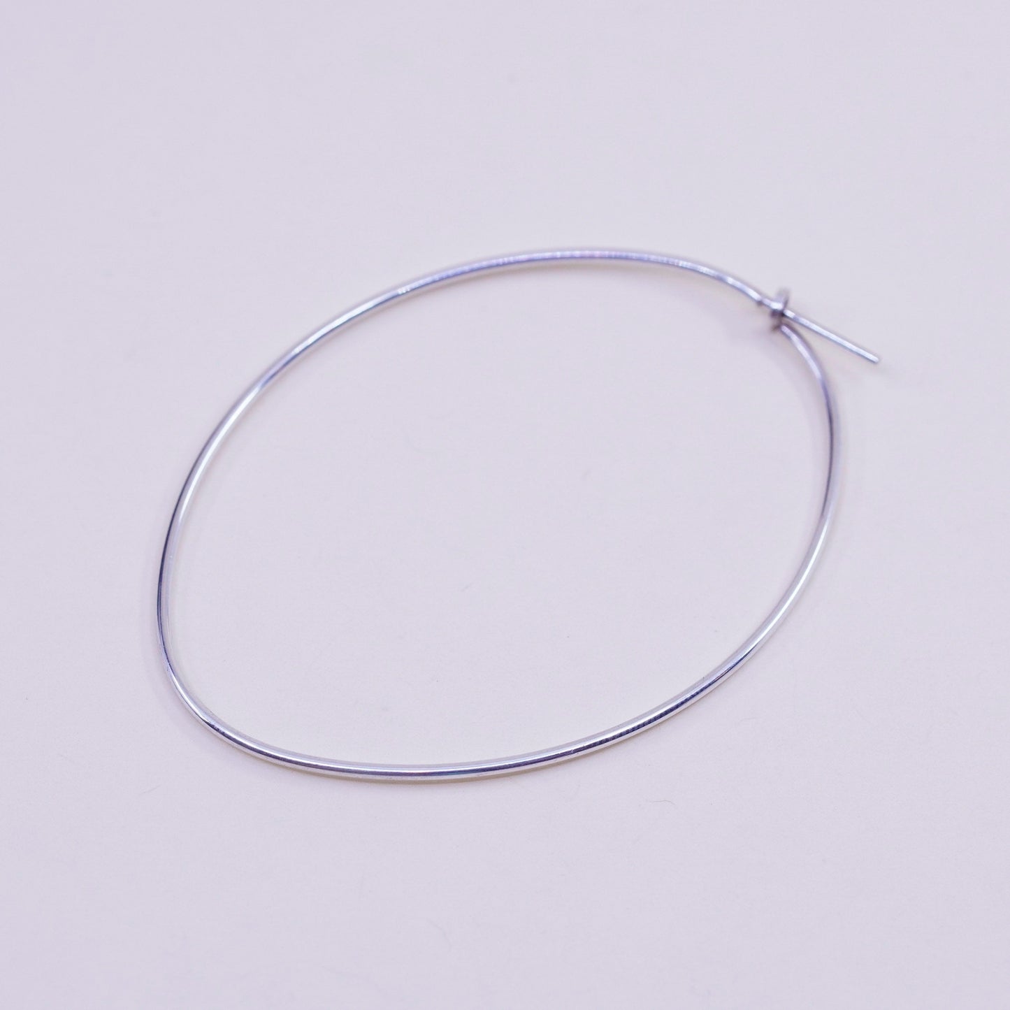2.25”, Vintage Dyadema sterling silver oval loop earrings, primitive hoops
