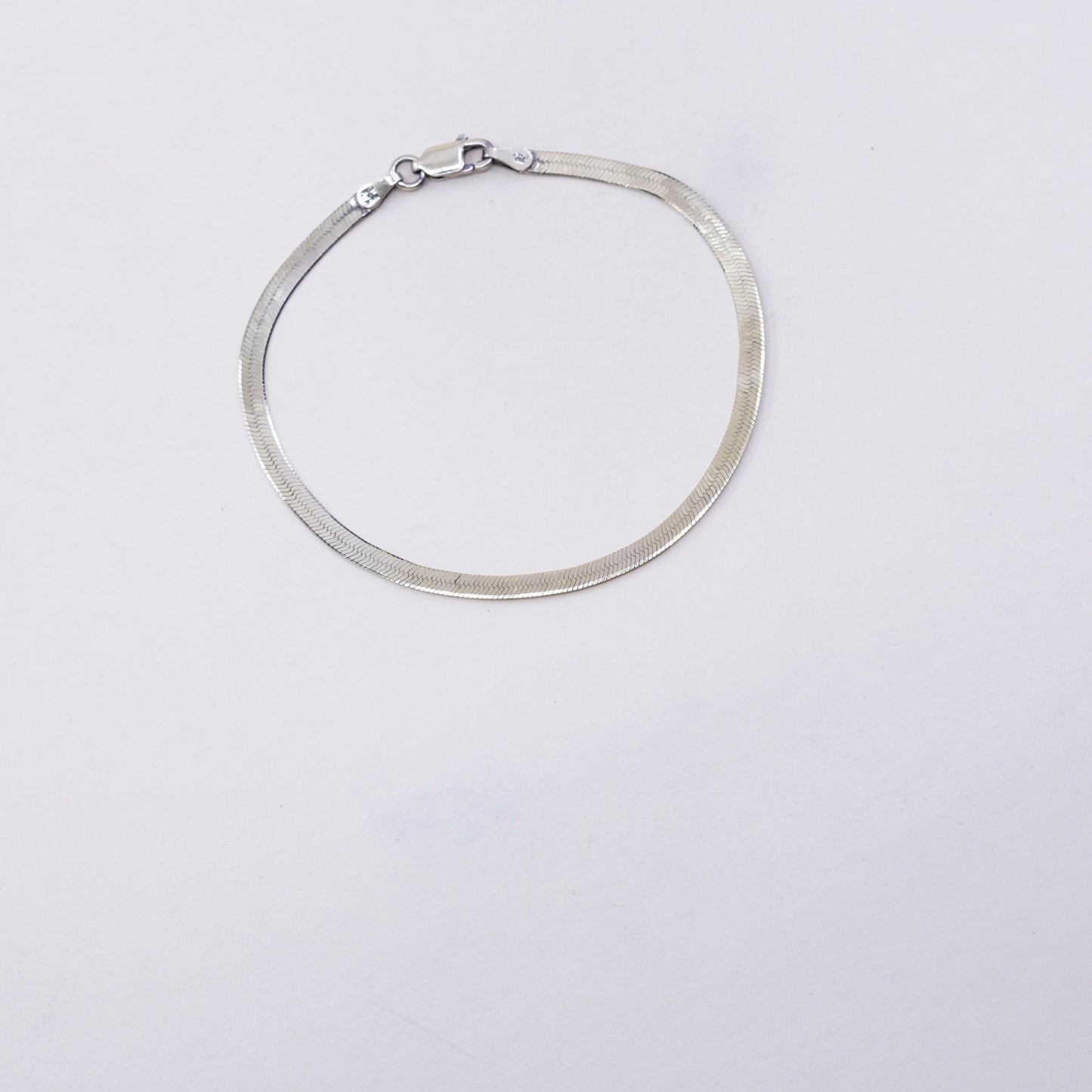 7”, vermeil gold over sterling silver bracelet, Italian 925 herringbone chain