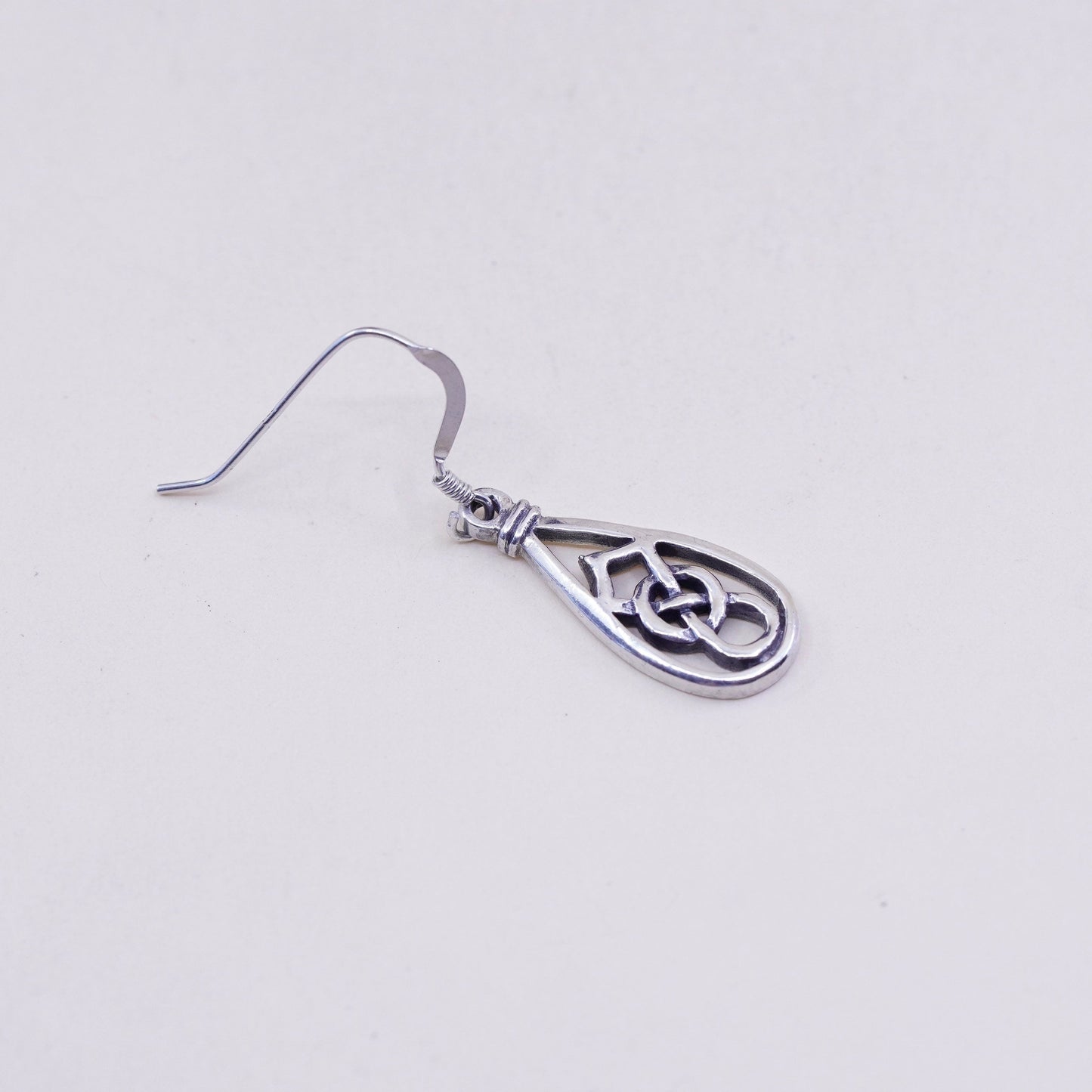 Vintage Irish Sterling silver handmade earrings, 925 Celtic knot dangles