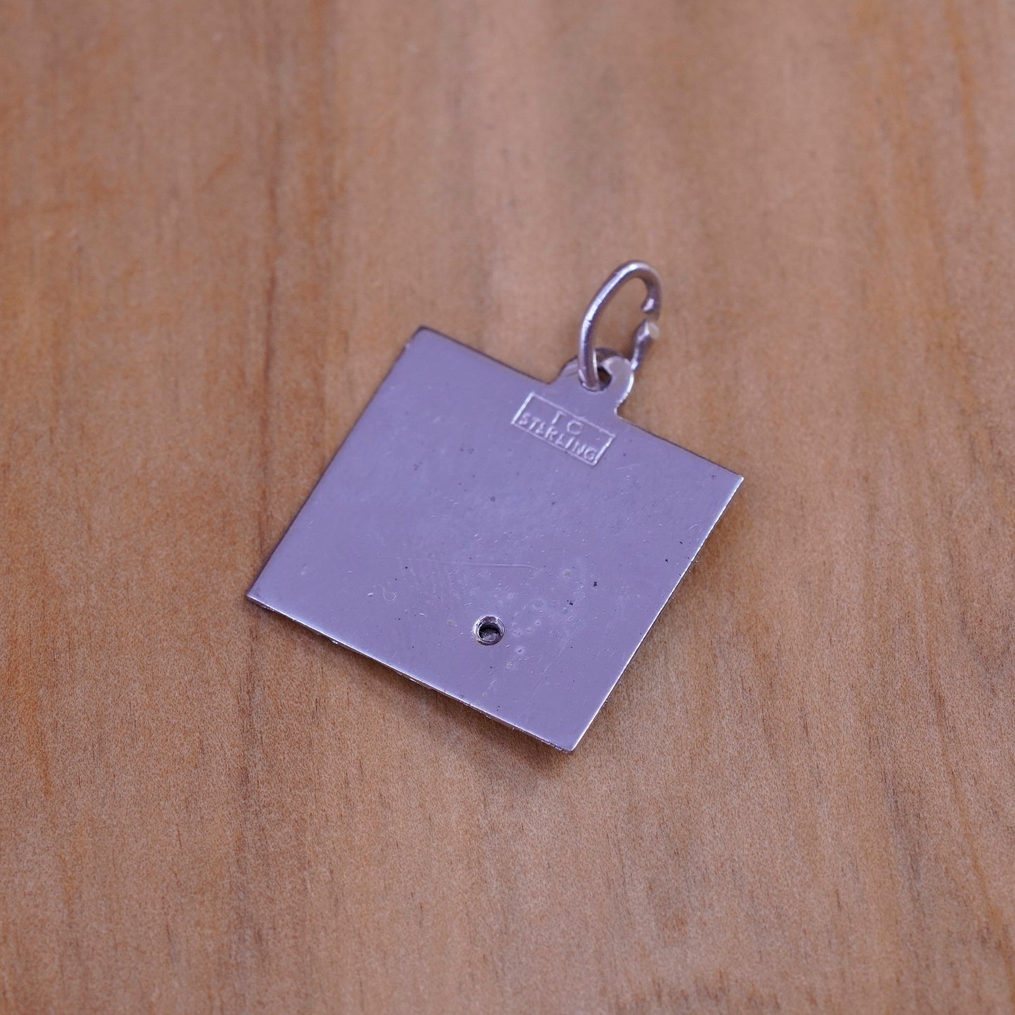 sterling silver handmade pendant, 925 19 03 Calendar charm birthstone amethyst