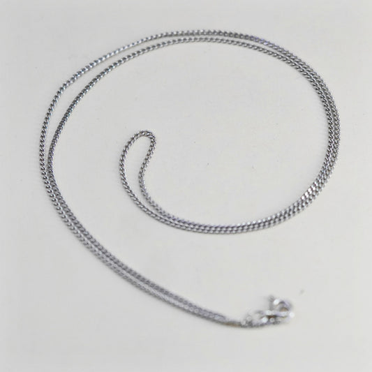 20”, 1mm, sterling silver handmade necklace, 925 curb chain