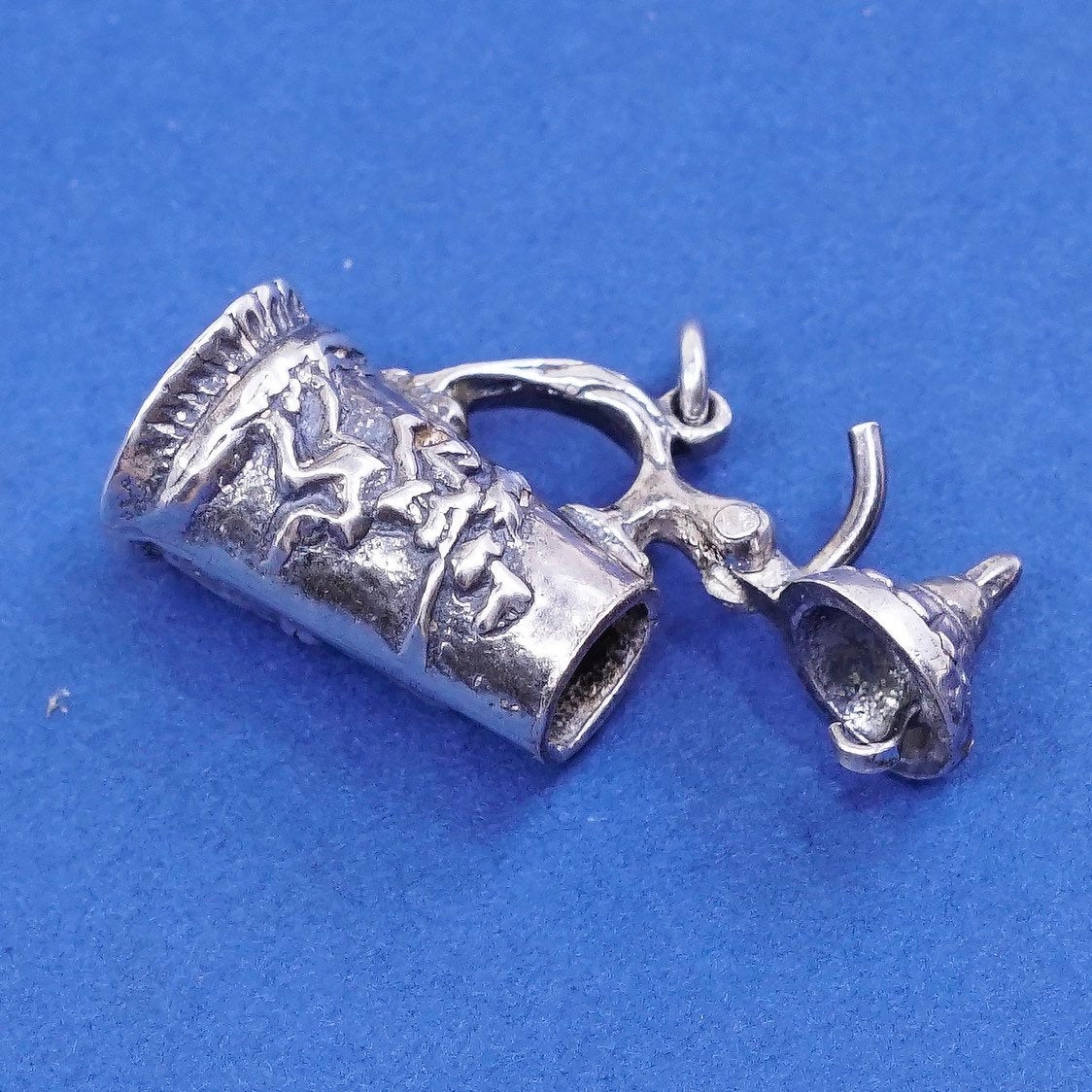 vtg Sterling silver handmade pendant. 925 antique milk pot charm