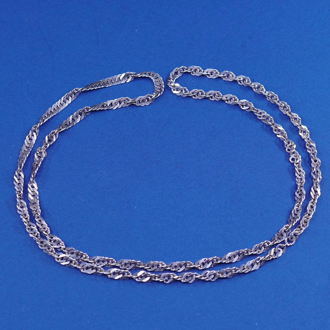 30", 5mm, vtg Sterling silver handmade necklace, 925 twisted curb chain