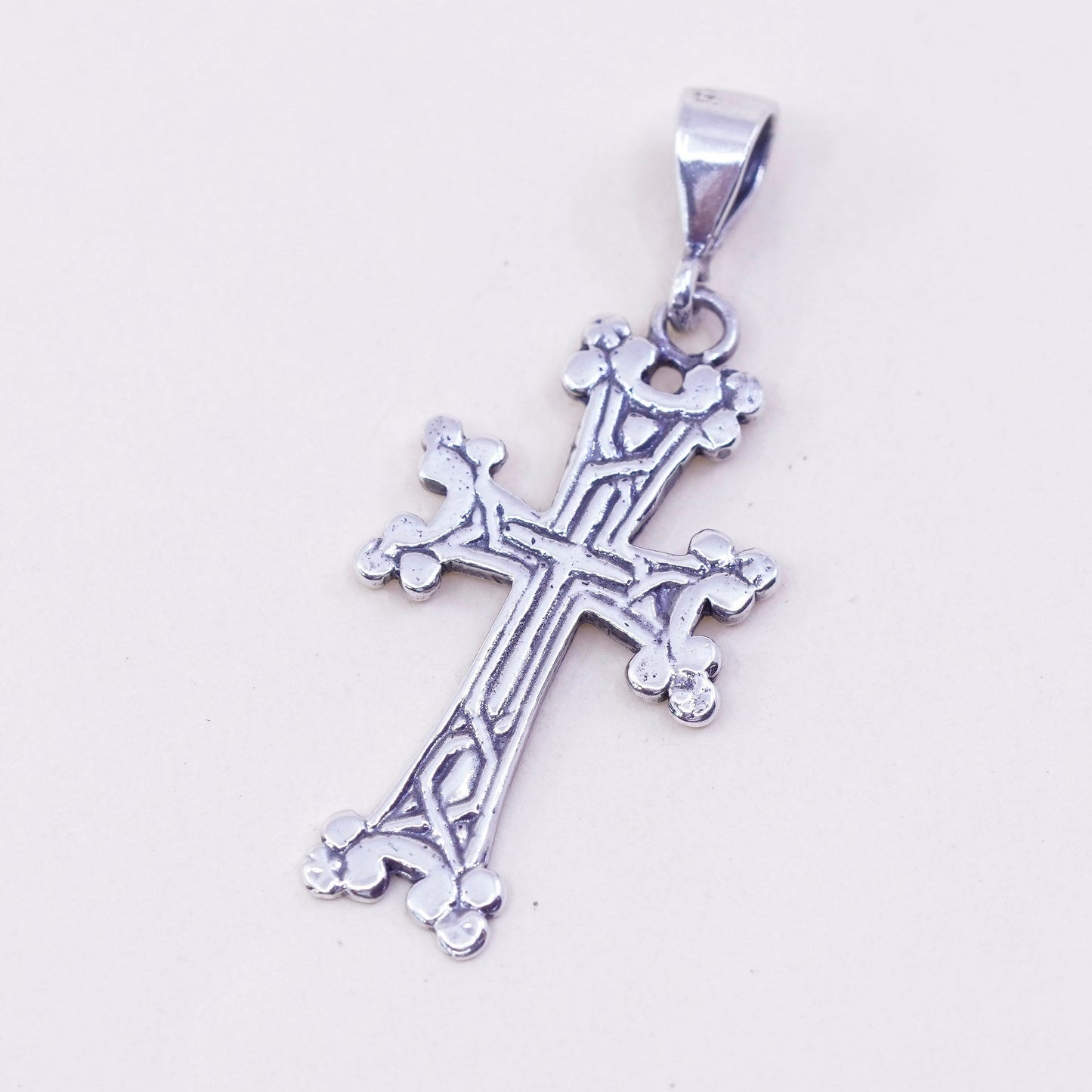 Vintage handmade Sterling silver pendant, 925 cross