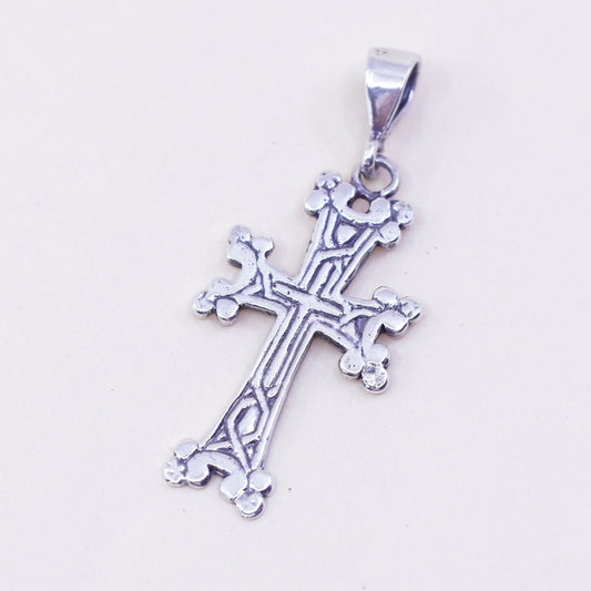 Vintage handmade Sterling silver pendant, 925 cross