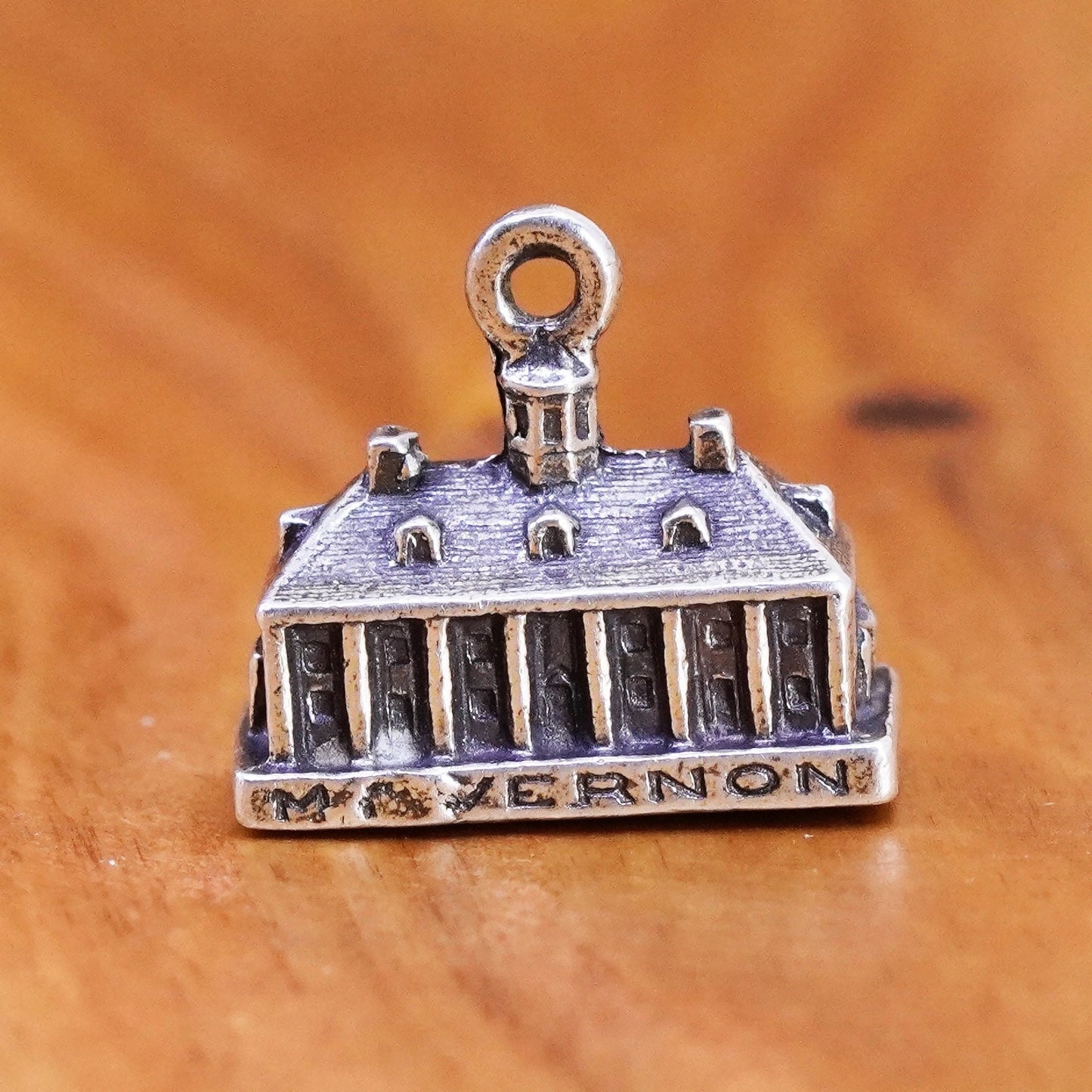 Vintage mayerson Sterling 925 silver handmade building house pendant charm