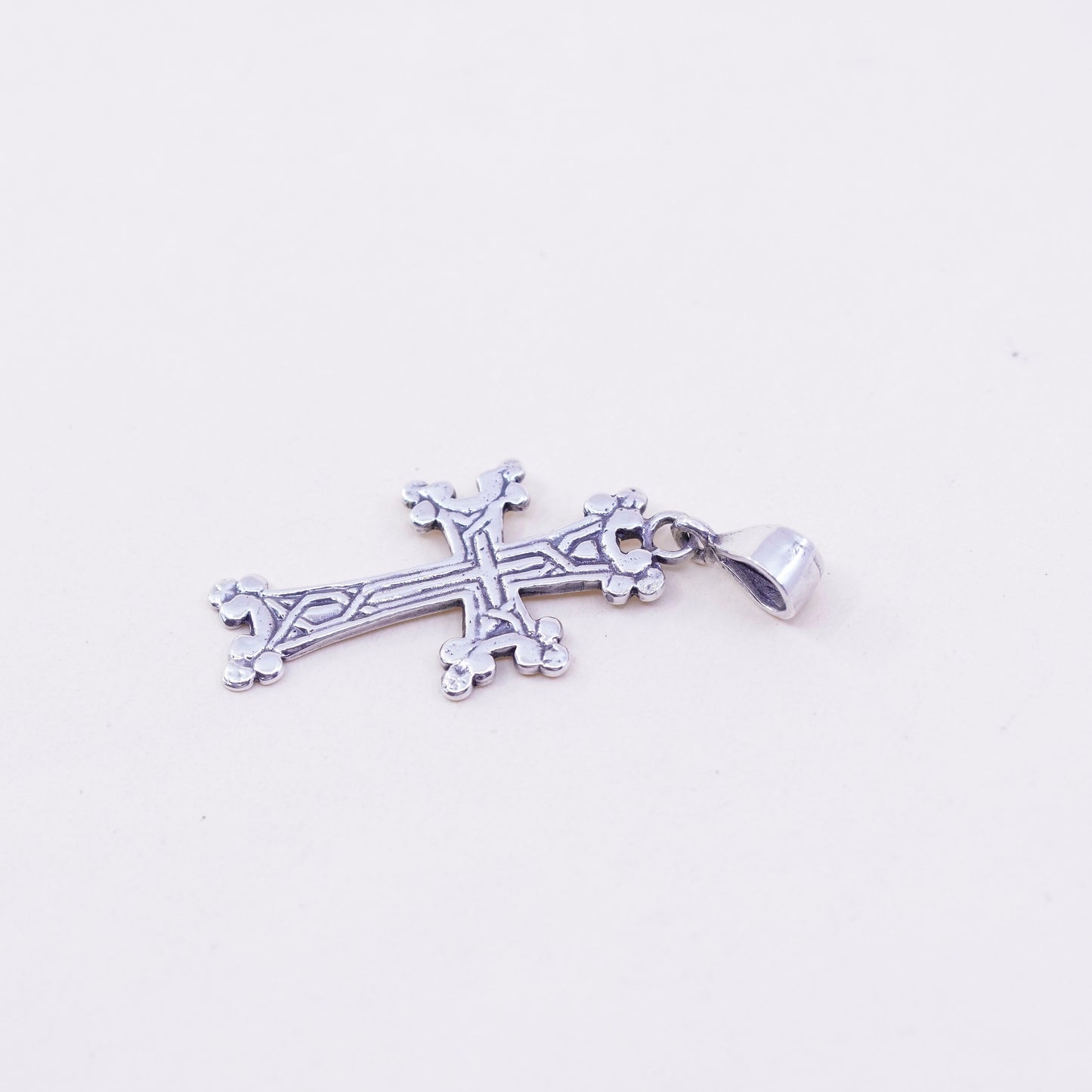 Vintage handmade Sterling silver pendant, 925 cross