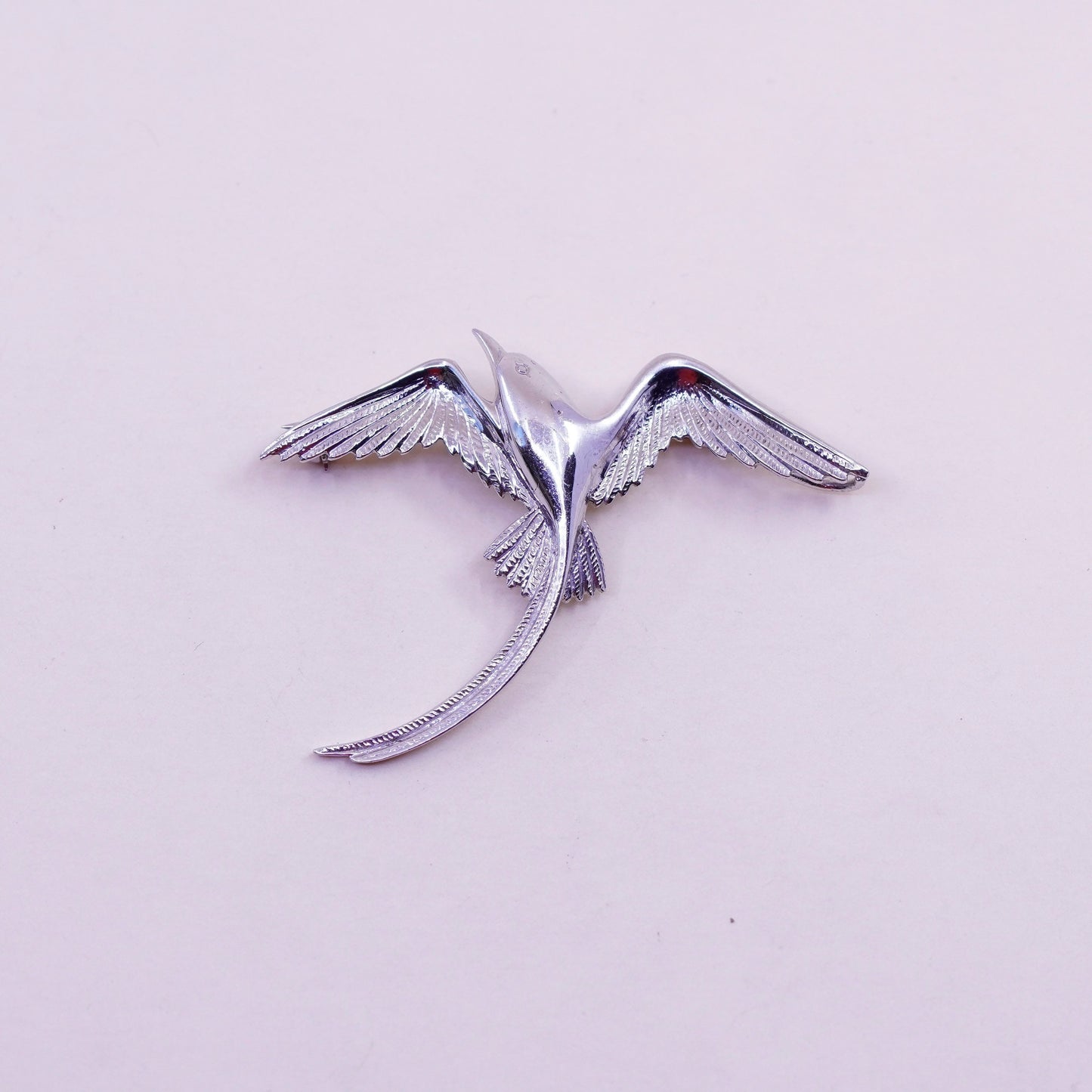 Vintage Mexico sterling silver handmade brooch, 925 bird pin