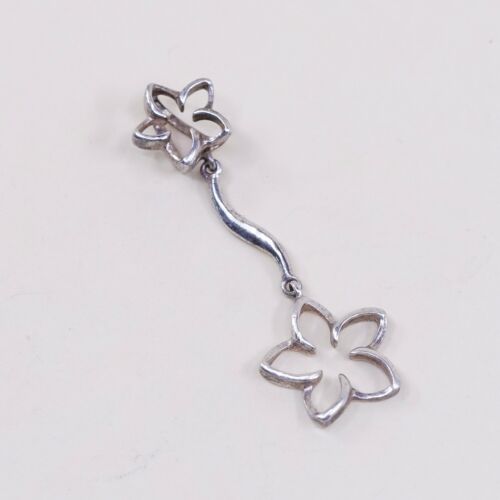 Vintage sterling silver handmade pendant, 925 silver flower, stamped 925