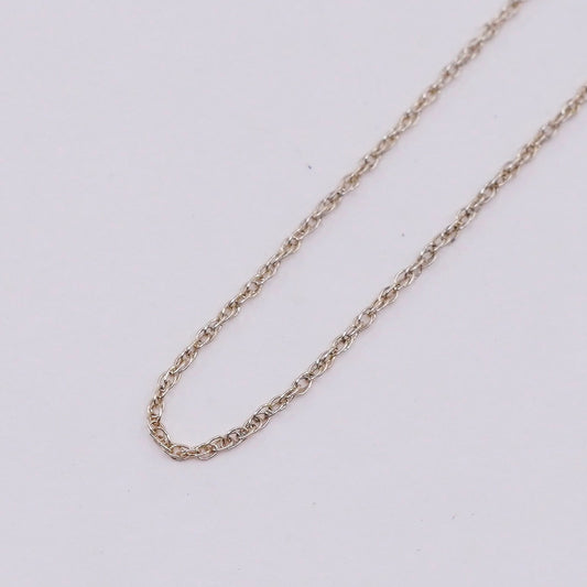 18”, vtg vermeil gold over Sterling silver necklace, 925 Singapore rope chain