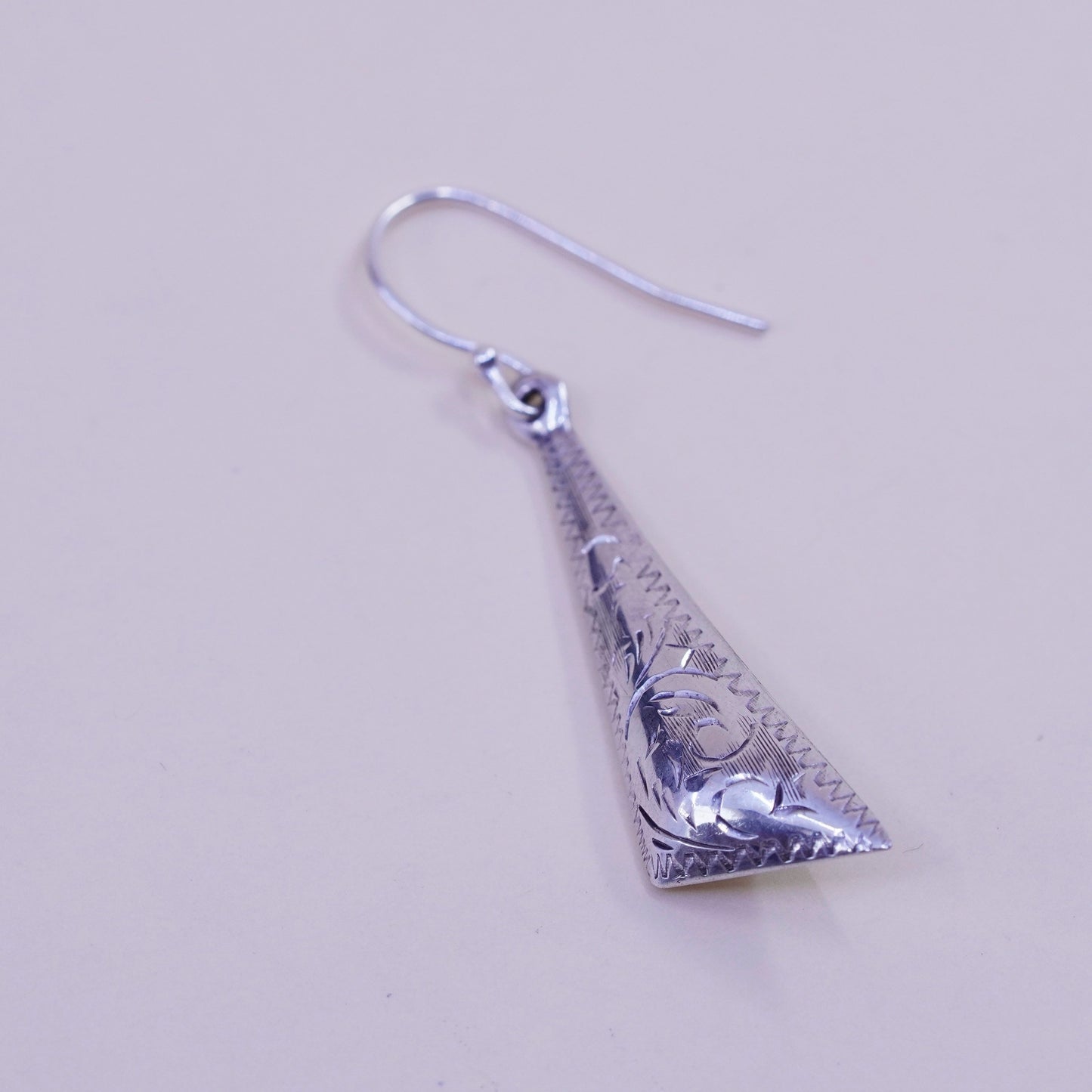 Vintage Sterling 925 silver handmade flower textured earrings