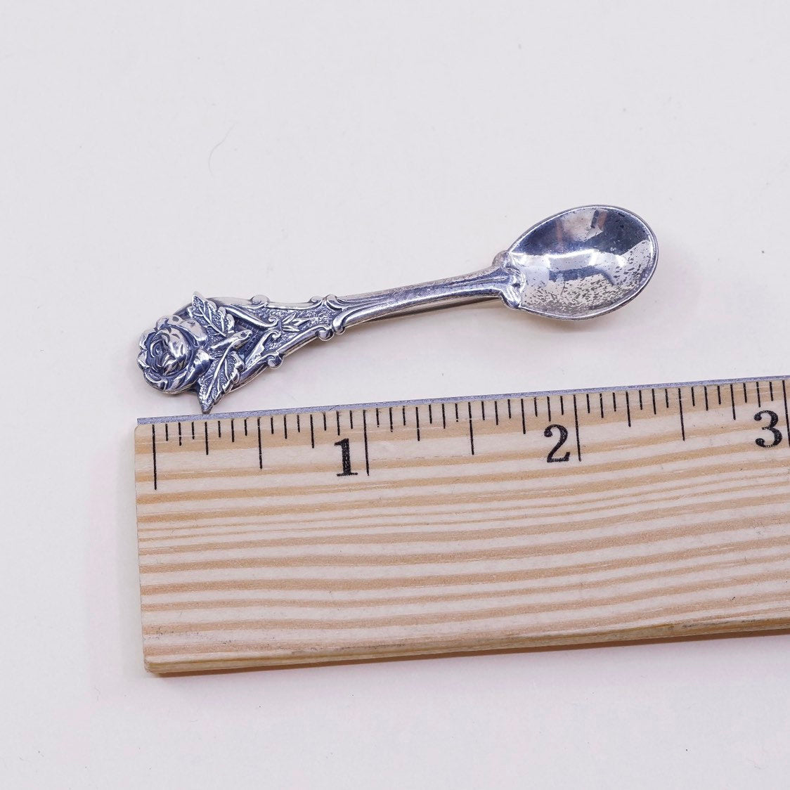 vtg sterling silver handmade brooch, 925 spoon pin by jewel art