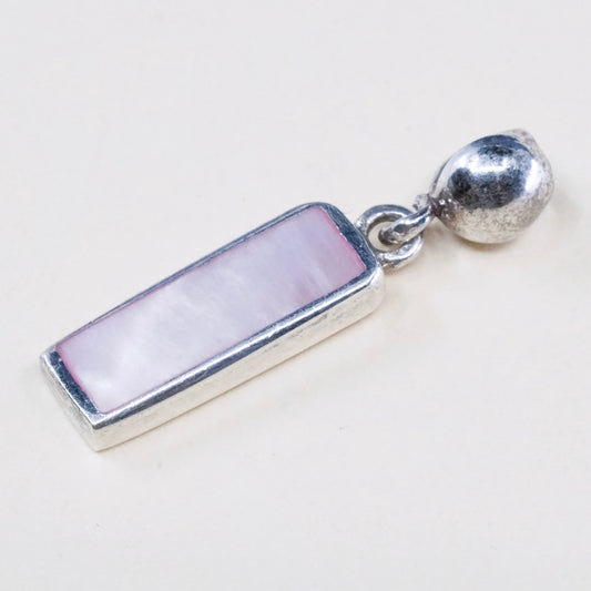 Vintage sterling 925 silver handmade pendant with mother of pearl pendant