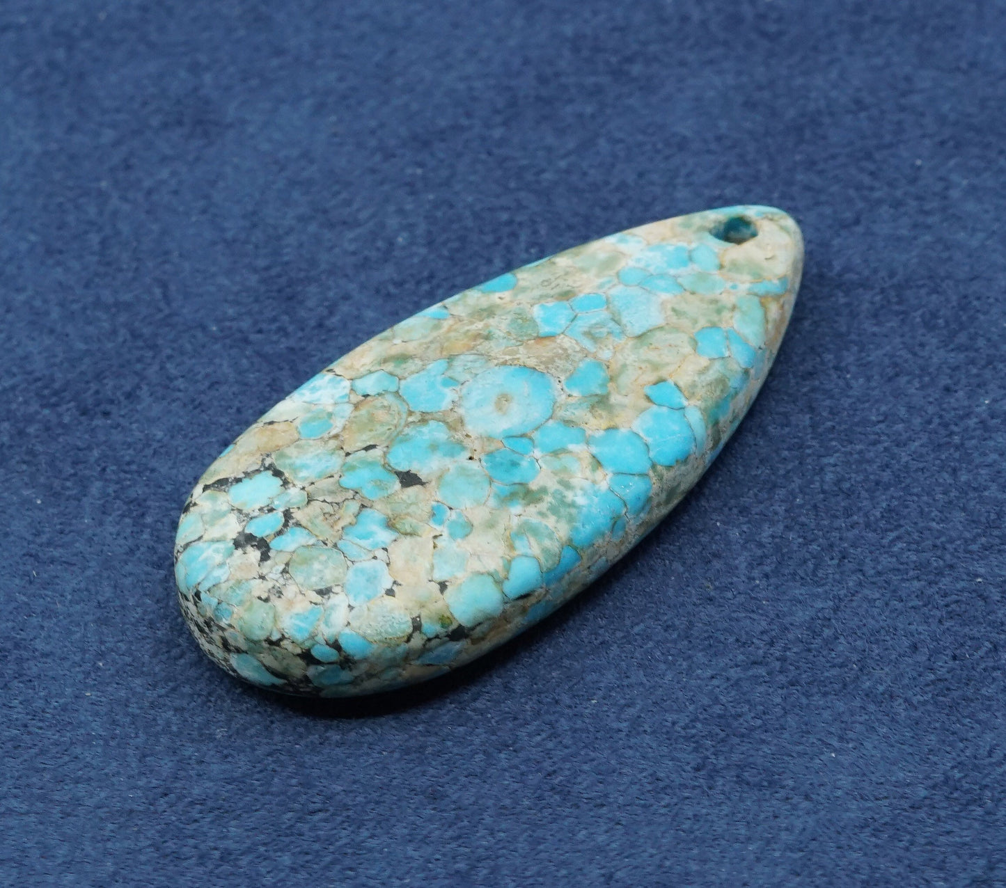 vtg handmade teardrop shaped turquoise pendant