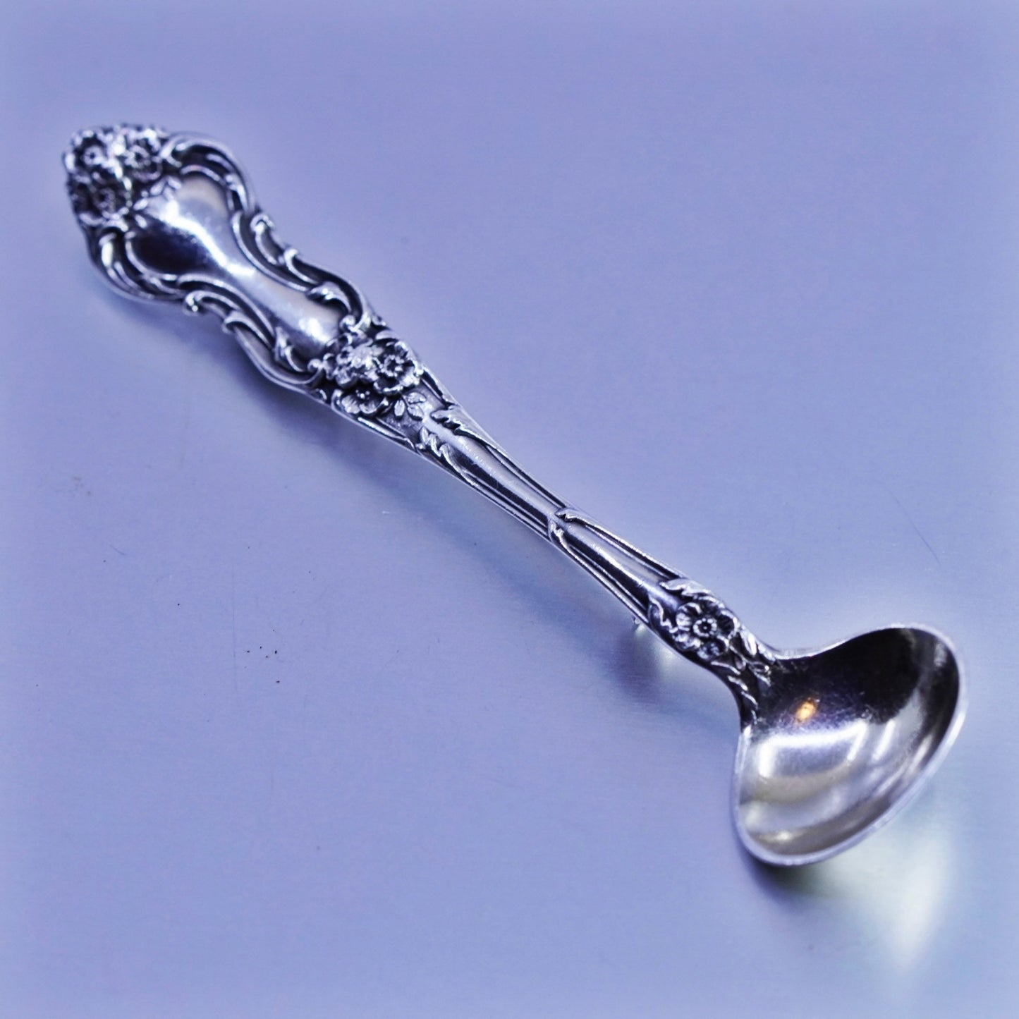 Vintage sterling silver handmade brooch, 925 mini spoon pin