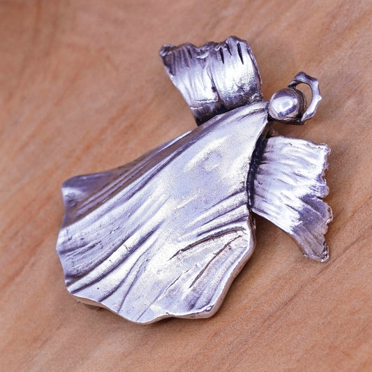 Vintage handmade sterling 925 silver modern abstract angel brooch