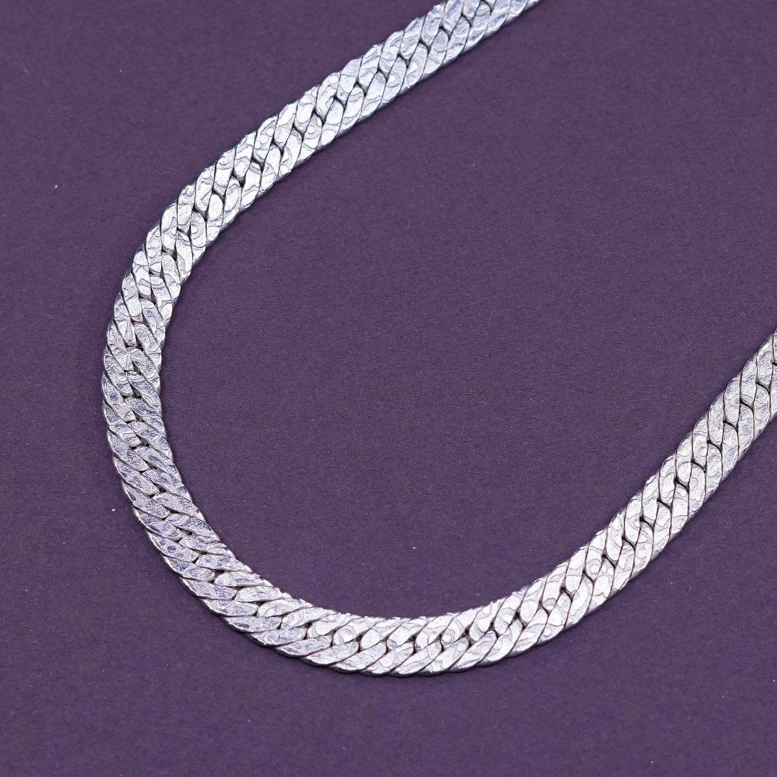 26", 6mm, Sterling silver necklace, 925 flatten curb chain