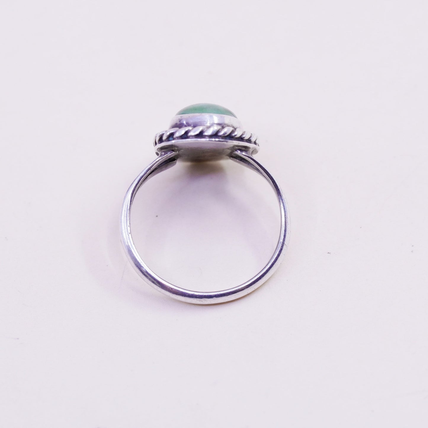 Size 6.25, Native American sterling silver ring, handmade 925 ring w/ turquoise