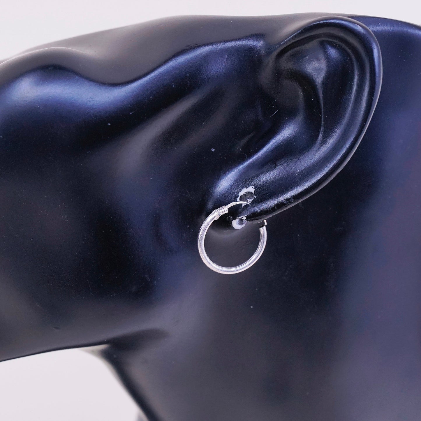 0.5", Vintage sterling silver loop earrings, fashion minimalist, 925 hoops