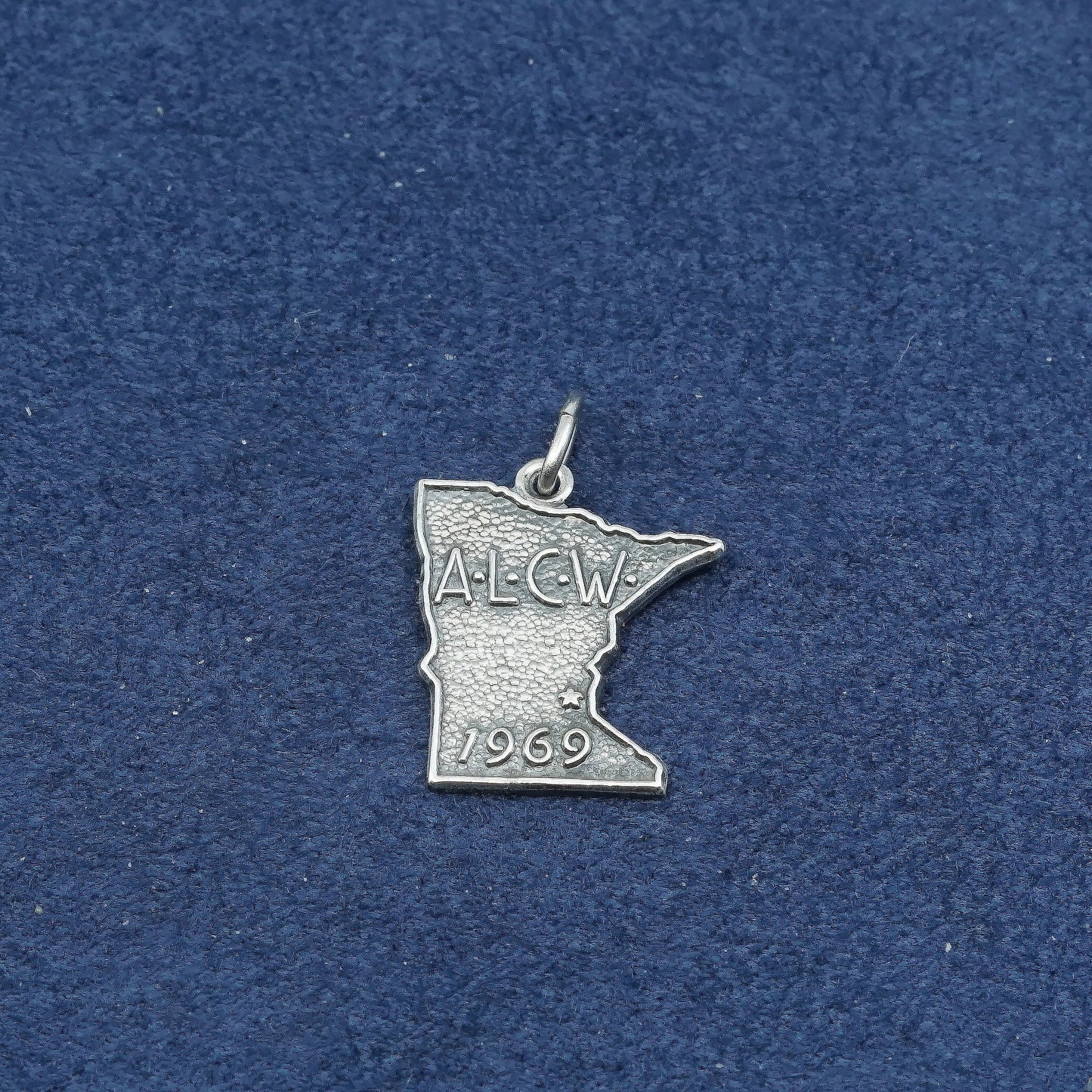 vtg Sterling silver handmade pendant, 925 American Lutheran Church ALCW charm